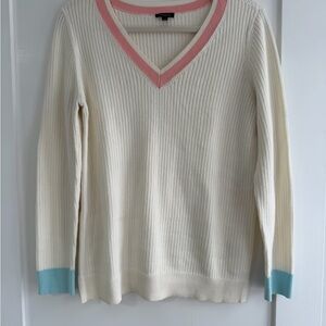 Talbots V-Neck Colorblock Sweater